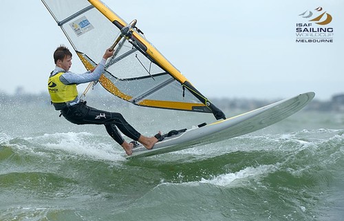 Sam Treharne (AUS)  /  RS:X  class Oceania Leg of the ISAF Sailing World Cup 2012<br />
Sandringham Yacht Club, Victoria <br />
 © Jeff Crow/ Sport the Library http://www.sportlibrary.com.au